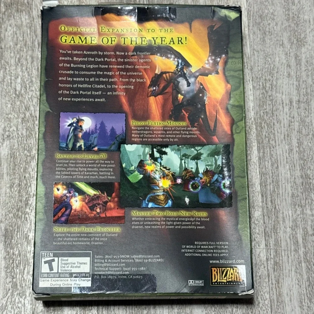 World of Warcraft Burning Crusade Expansion‎ Set PC Game Complete Blizzard